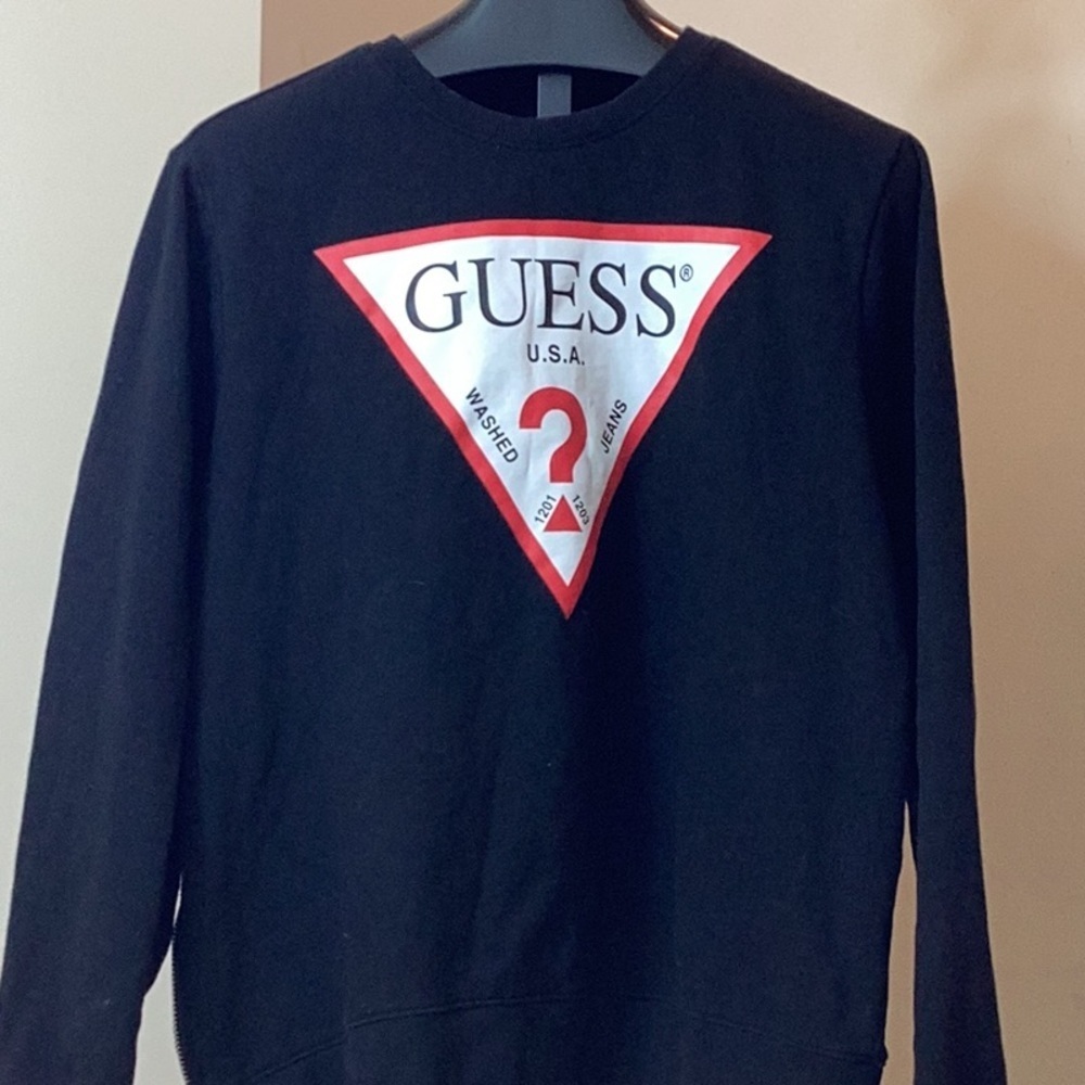 Guess Black Sweatshirt with Side Zipper